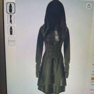 Women’s Renaissance costume hoodie rope lace up